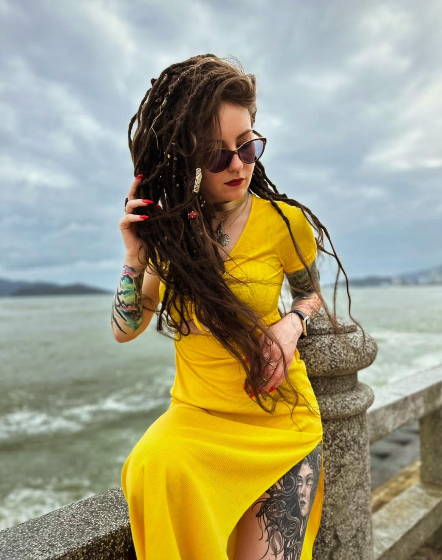 Dreadlocks with Human Hair Tips | Synthetic Dreads with Dyed Human Hair Ends