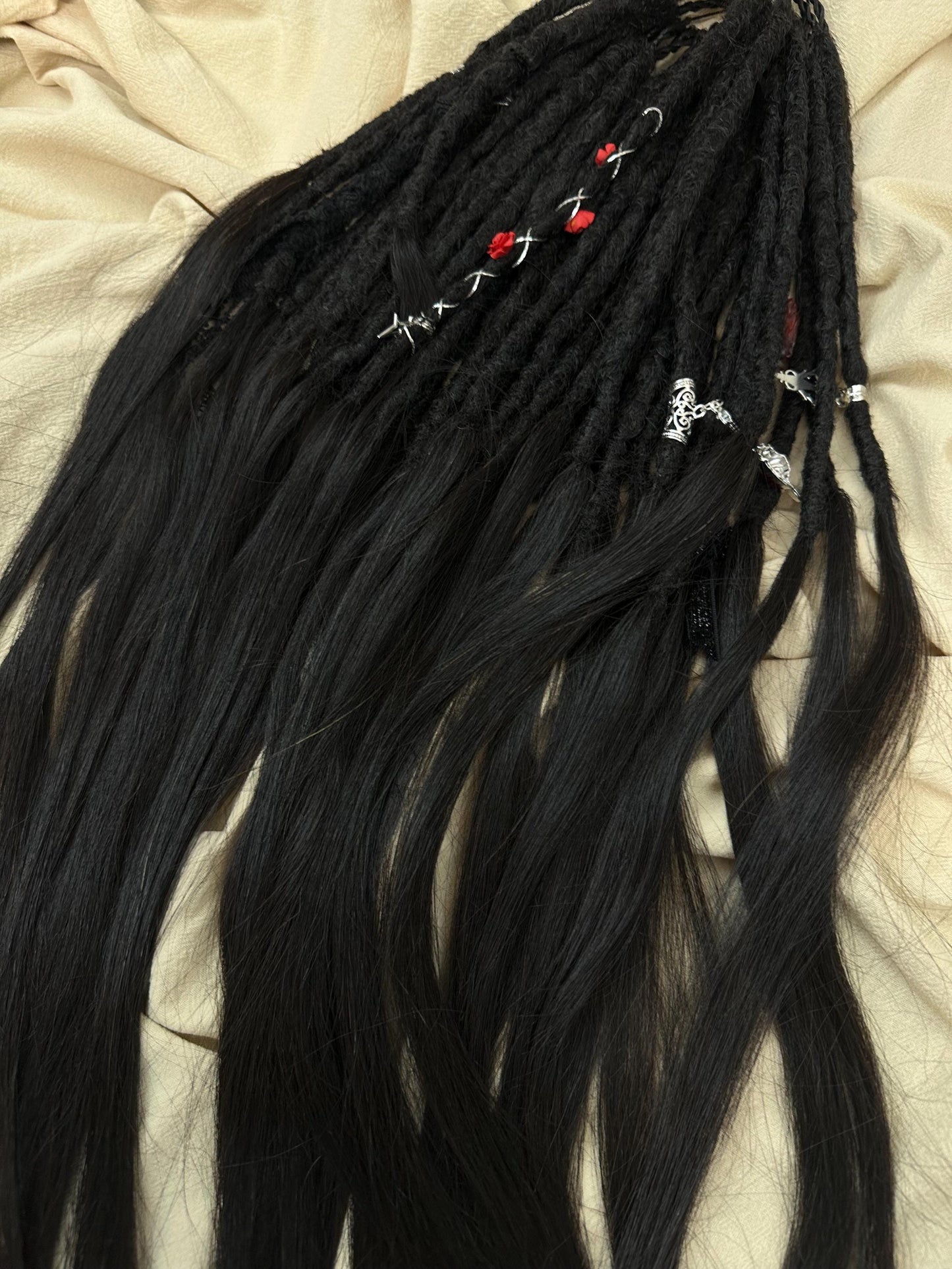 Black Dreadlocks with Human Hair Ends
