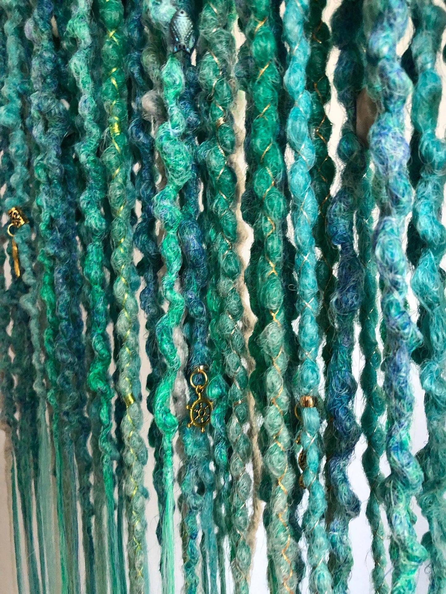 Turquoise Emerald Teal Dreadlocks Set | Ocean Peacock Ombre Dreads