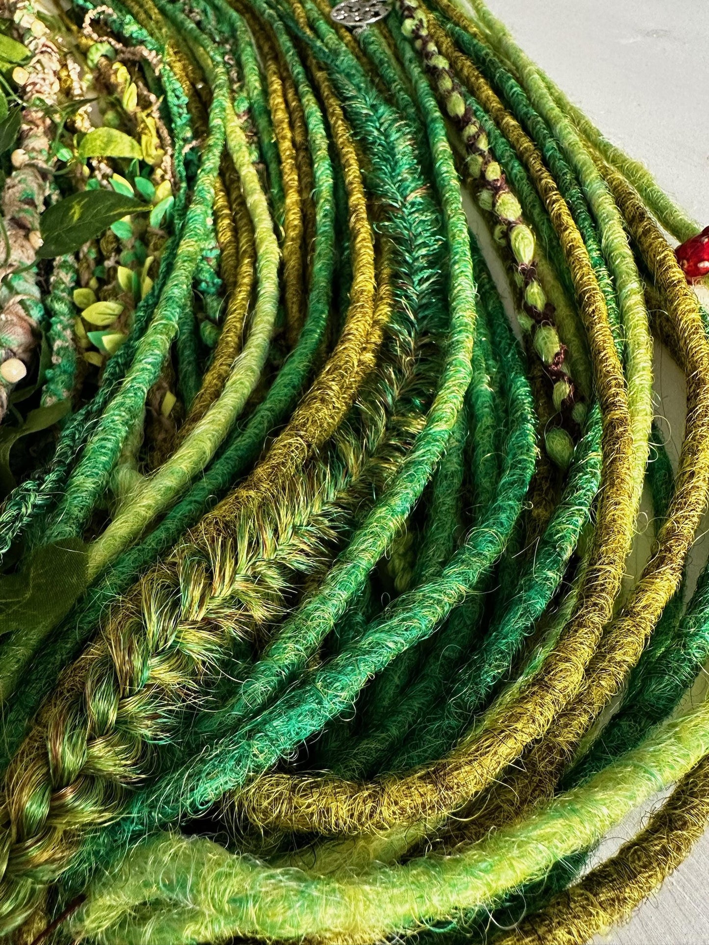 Mushroom Queen Dreads Full Set – Forest Witch Green Dreadlocks