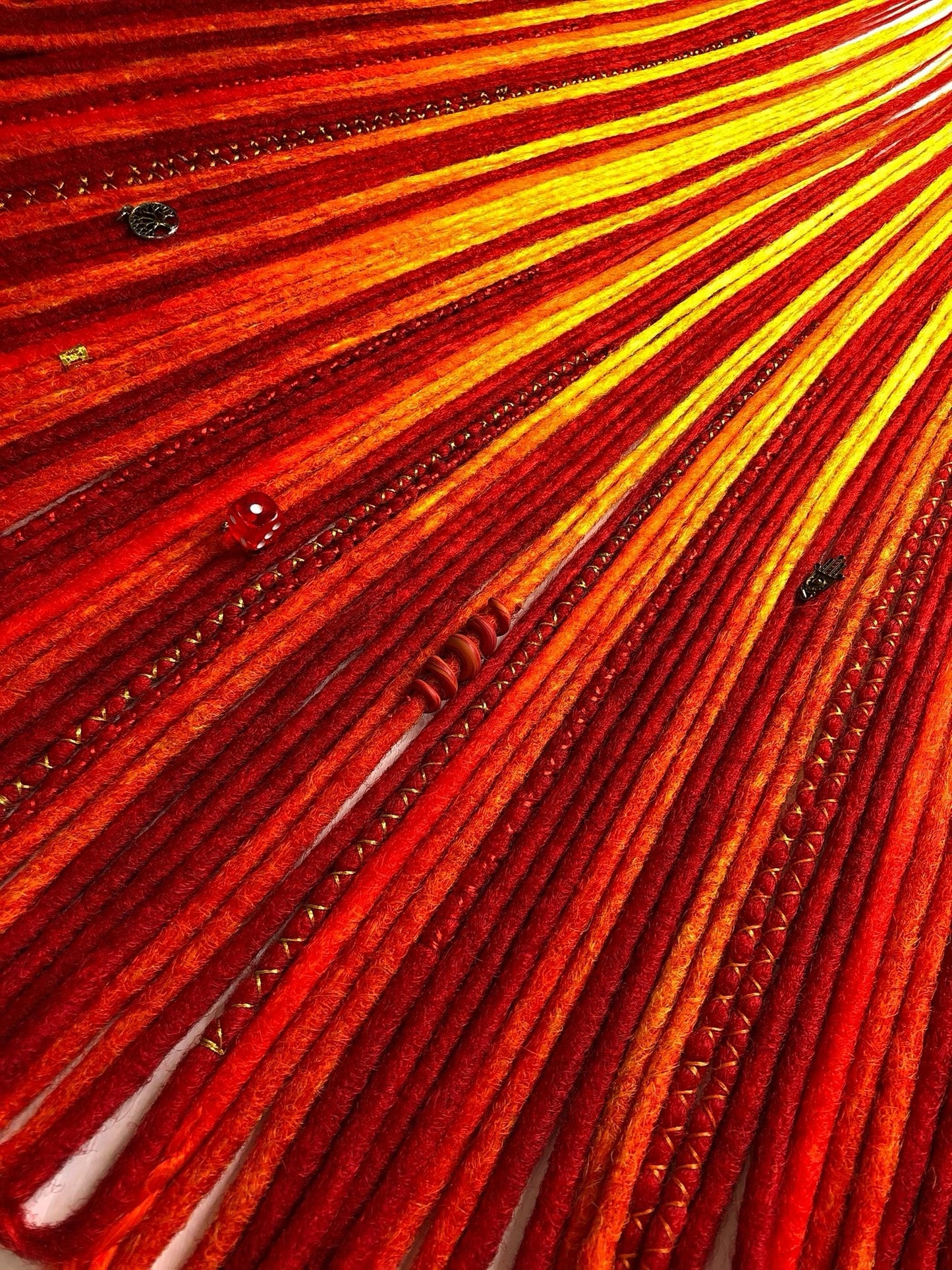 Red Orange Yellow Dreads - Fire Ombre Dreadlocks Set