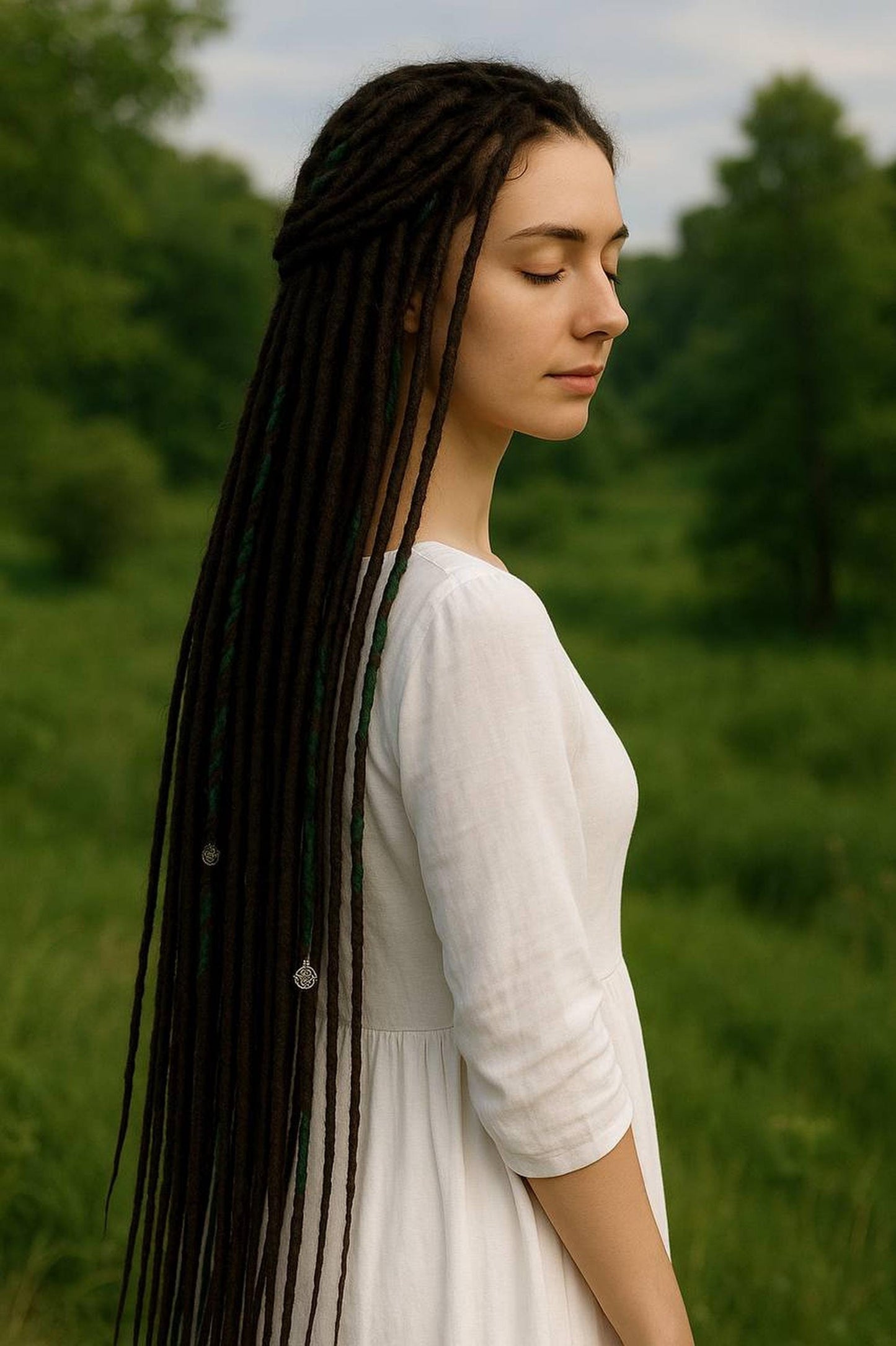 Brown Natural-Look Thin Dreads