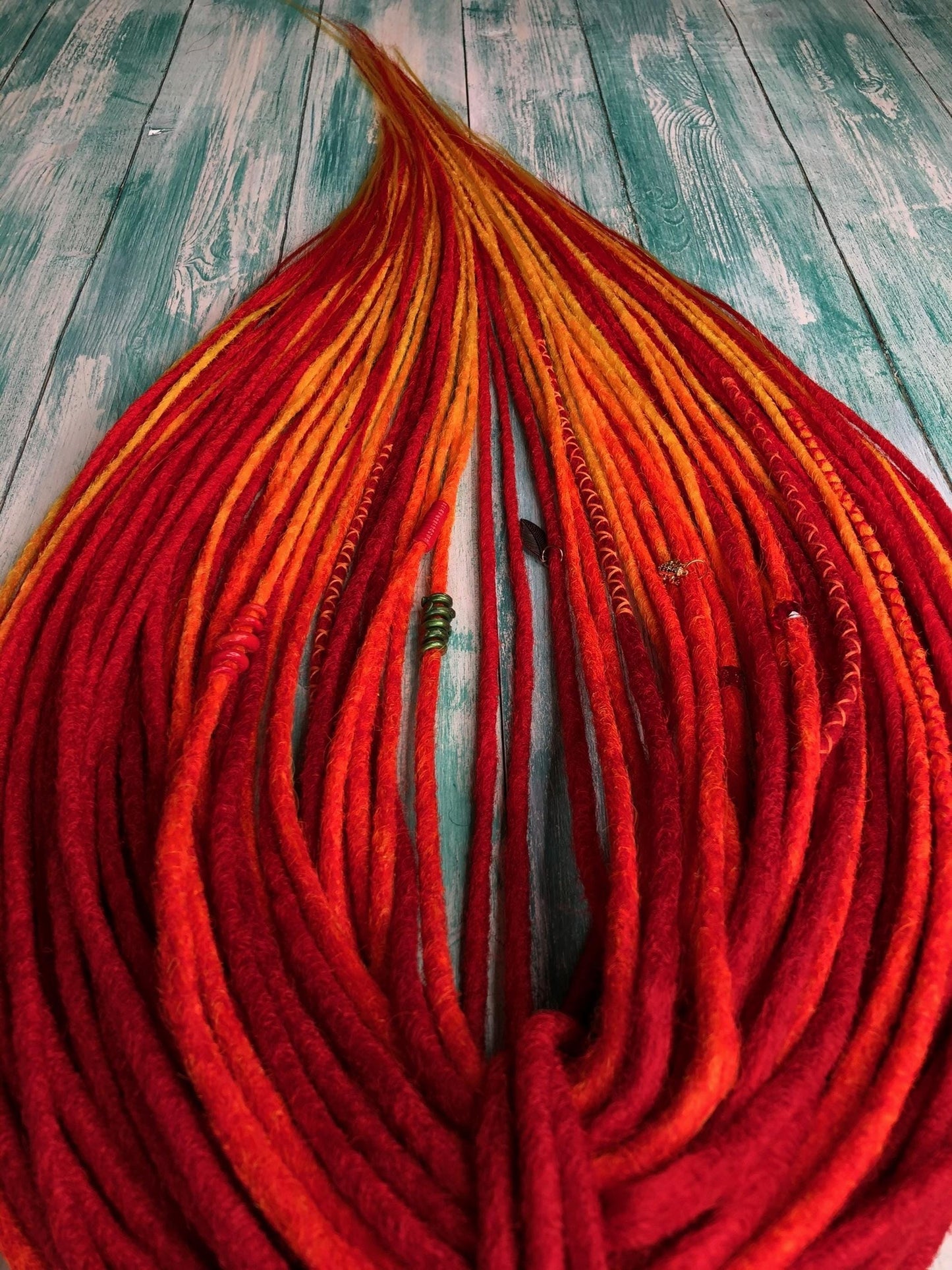 Red Orange Yellow Dreads - Fire Ombre Dreadlocks Set