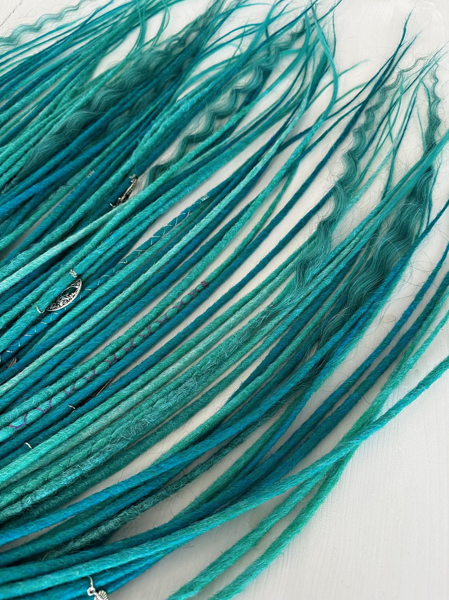 Mystic Teal Elven Dreadlocks Set – Turquoise DE|SE Dreads
