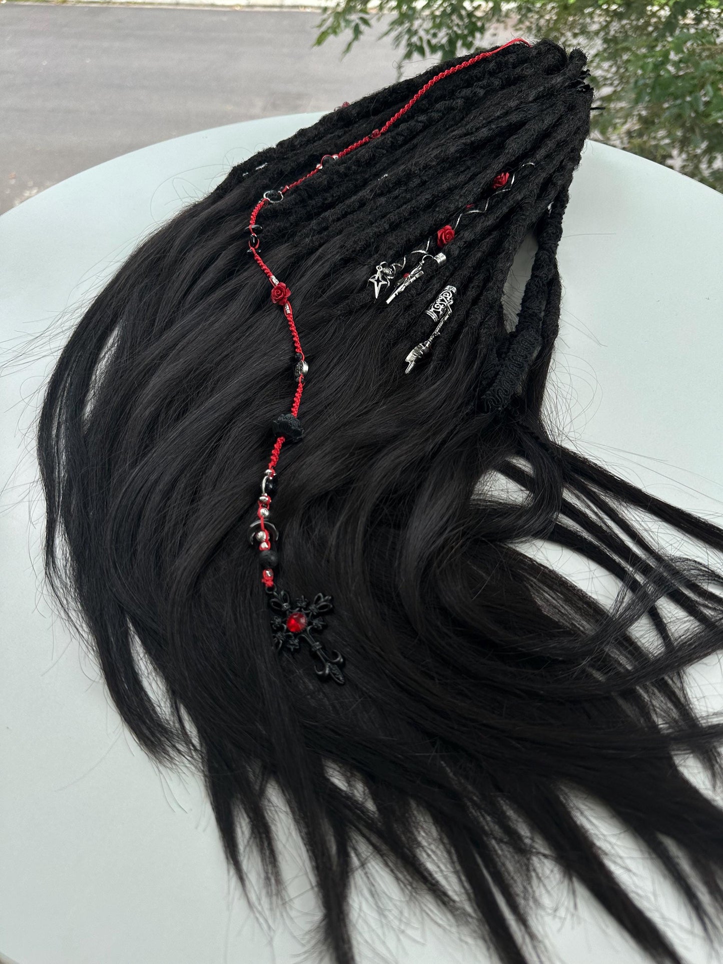 Black Dreadlocks with Human Hair Ends