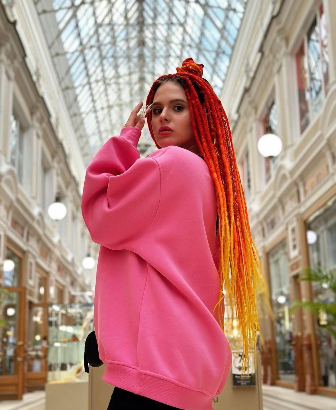 Red Orange Yellow Dreads Extensions | Fire Boho Dreadlocks