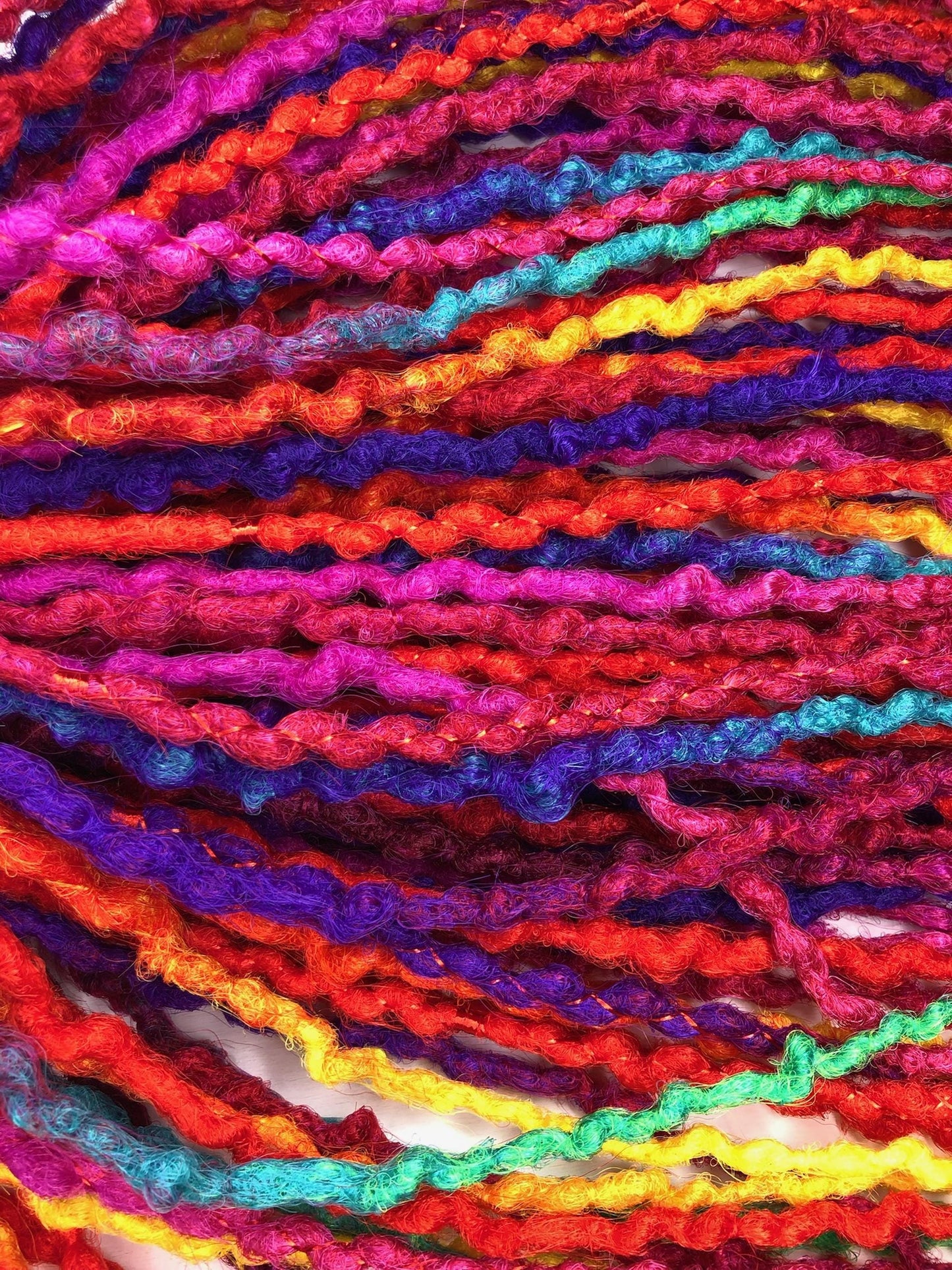 Rainbow Ombre Dreads Red Yellow Green | Curly Synthetic SE DE Dreadlocks Set