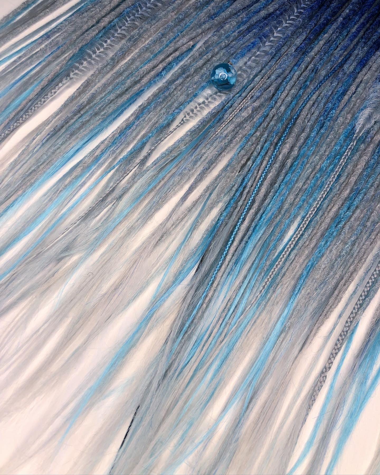 Winter Black Dark Blue Gray Ombre Dreads | Platinum Blonde Dreadlocks