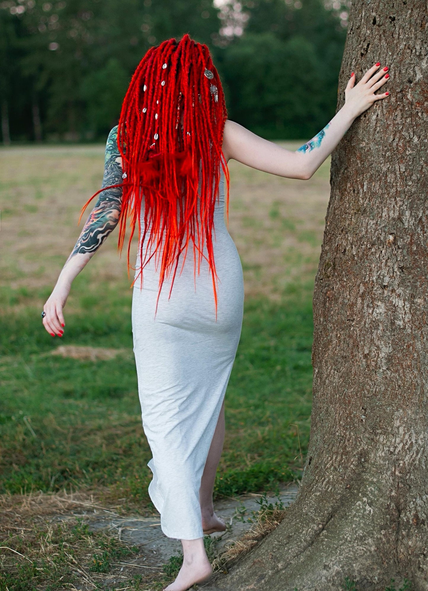 Red Boho Shamanic Dreadlocks