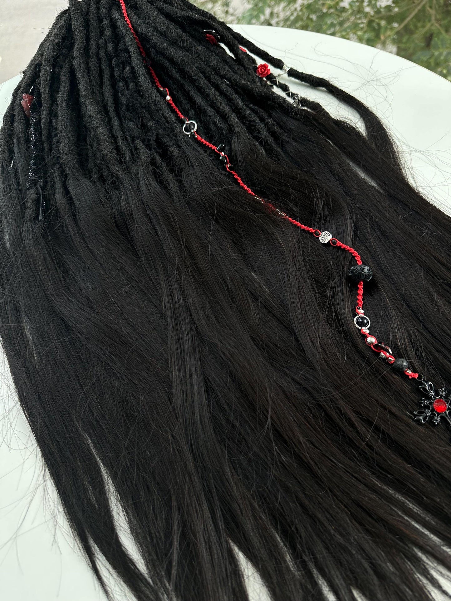 Black Dreadlocks with Human Hair Ends