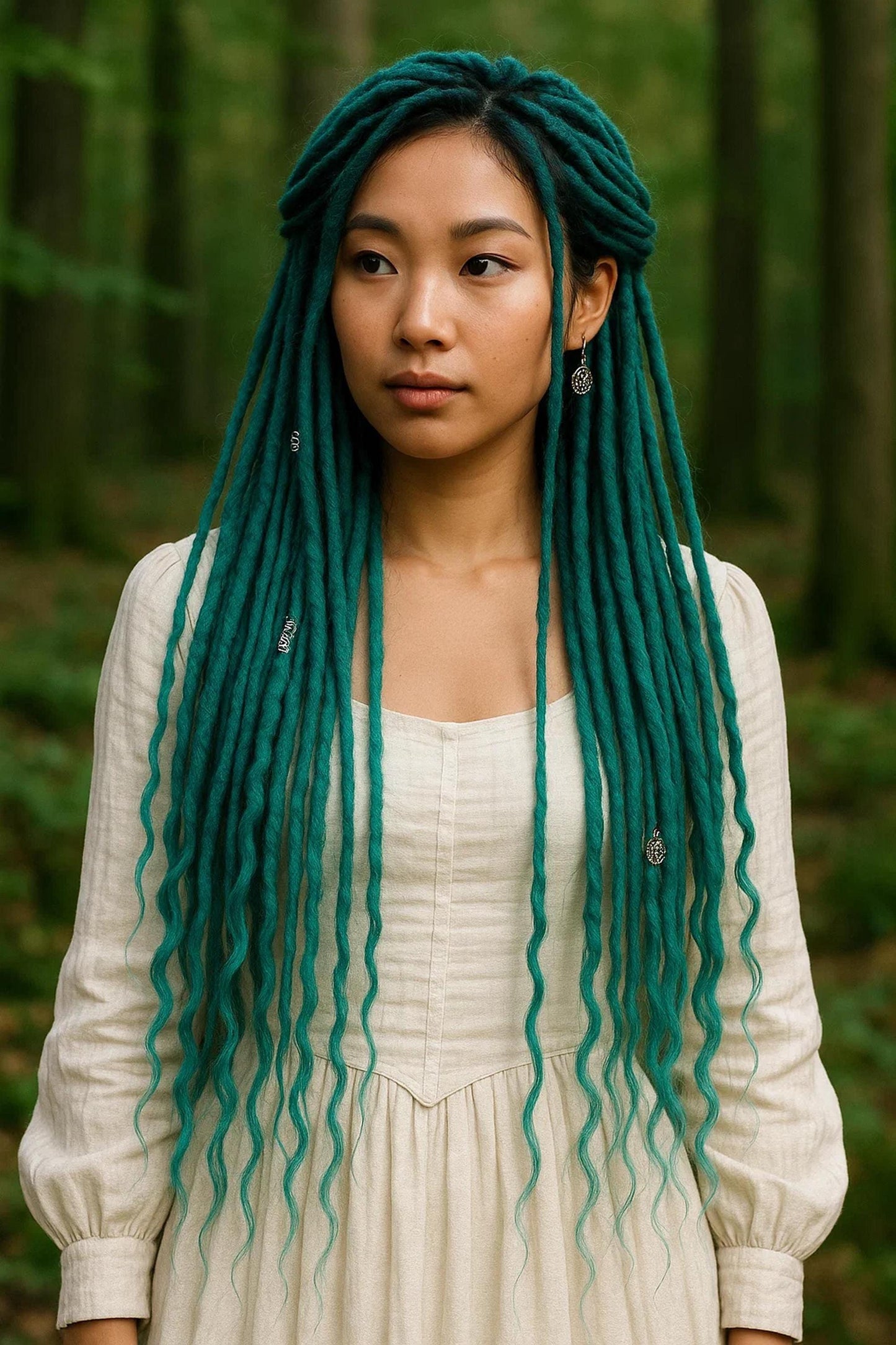 Mystic Teal Elven Dreadlocks Set – Turquoise DE|SE Dreads