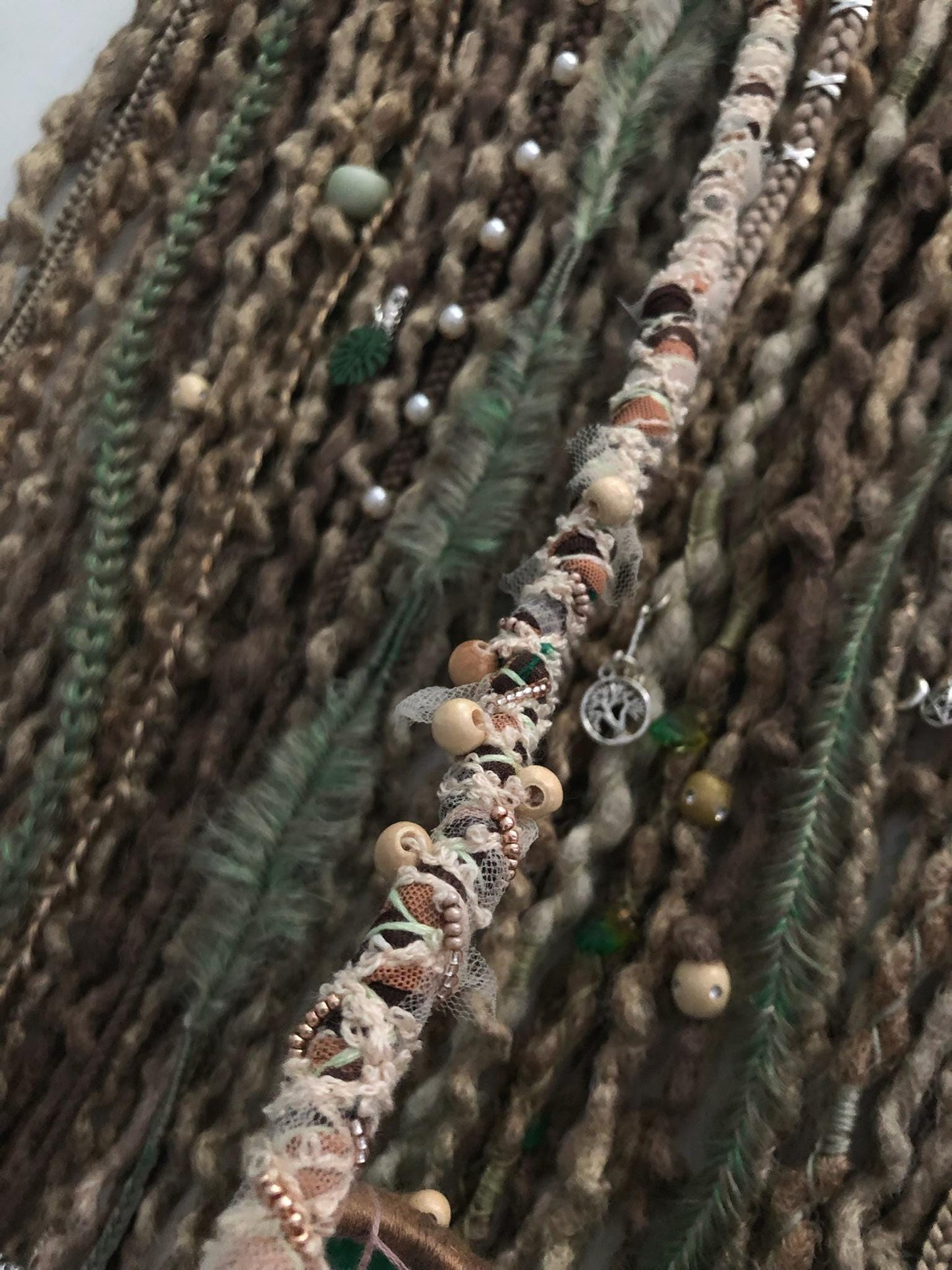 Forest Blonde Green Dreadlocks | Pale Green Curly Dreads Set