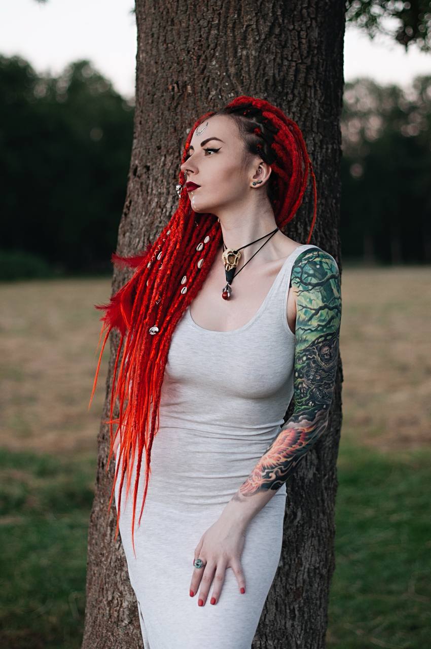 Red Boho Shamanic Dreadlocks