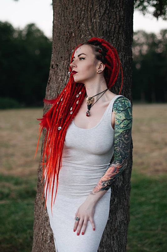 Red Boho Shamanic Dreadlocks